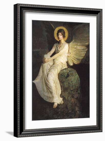 Winged Figure Seated Upon a Rock, 1900-Abbott Handerson Thayer-Framed Giclee Print