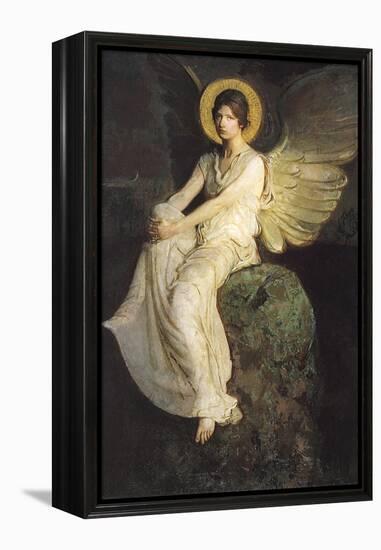 Winged Figure Seated Upon a Rock, 1900-Abbott Handerson Thayer-Framed Premier Image Canvas