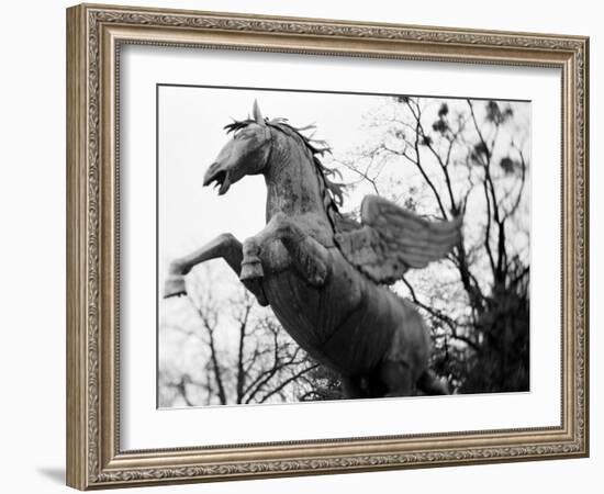 Winged Horse Statue, Mirabellgarten, Salzburg, Austria-Walter Bibikow-Framed Photographic Print