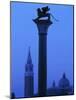 Winged Lion Column, St. Mark's Sq, Vencie, Italy-Walter Bibikow-Mounted Photographic Print