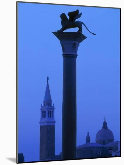 Winged Lion Column, St. Mark's Sq, Vencie, Italy-Walter Bibikow-Mounted Photographic Print