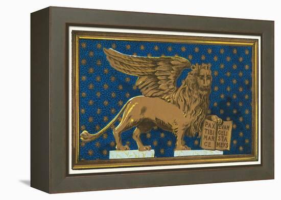 Winged Lion with Book-Found Image Press-Framed Premier Image Canvas