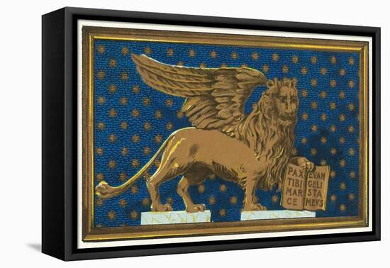 Winged Lion with Book-Found Image Press-Framed Premier Image Canvas