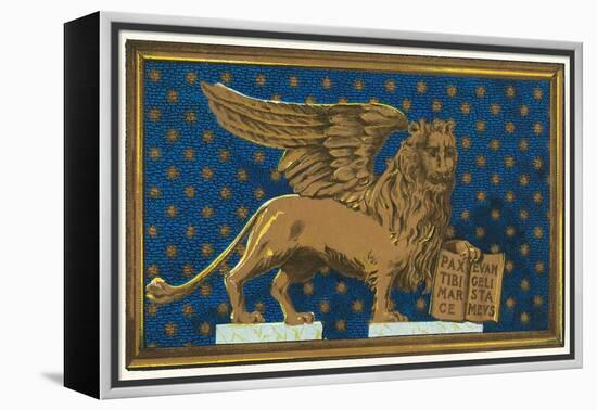 Winged Lion with Book-Found Image Press-Framed Premier Image Canvas