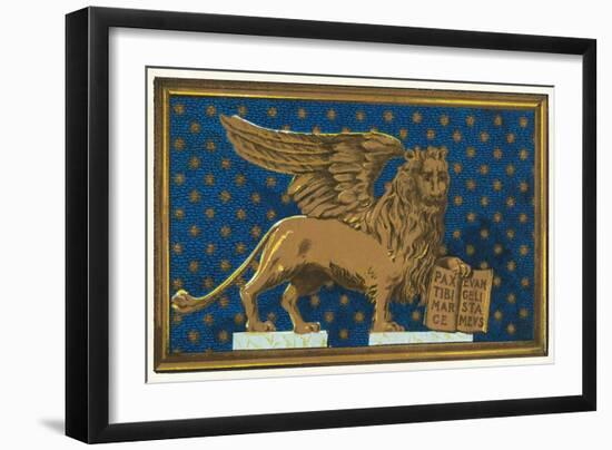 Winged Lion with Book-Found Image Press-Framed Giclee Print