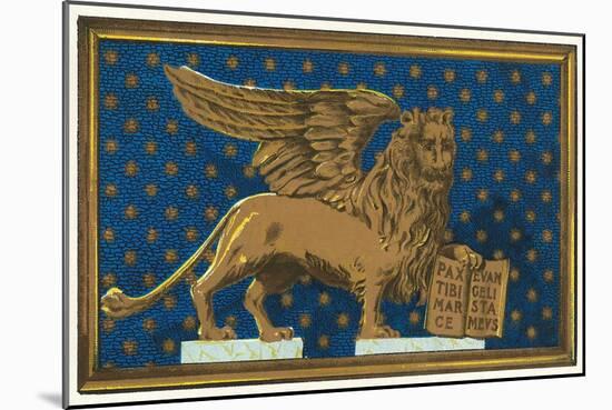 Winged Lion with Book-Found Image Press-Mounted Giclee Print
