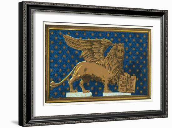 Winged Lion with Book-Found Image Press-Framed Giclee Print