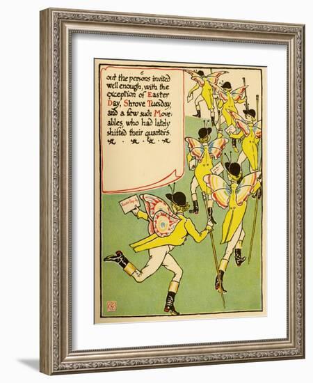 Winged Pages Deliver Invitations-Walter Crane-Framed Art Print