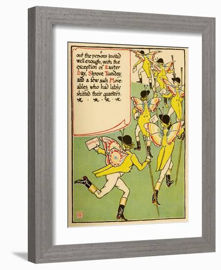 Winged Pages Deliver Invitations-Walter Crane-Framed Art Print