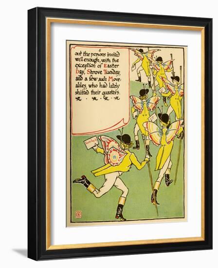 Winged Pages Deliver Invitations-Walter Crane-Framed Art Print