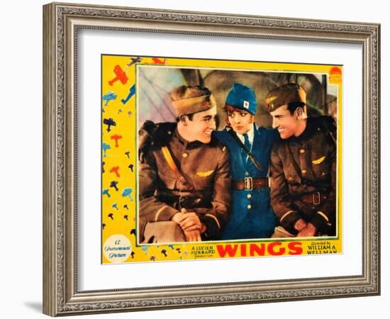 WINGS, Buddy Rogers, Clara Bow, Richard Arlen, 1927-null-Framed Art Print