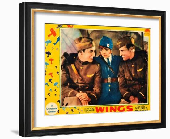 WINGS, Buddy Rogers, Clara Bow, Richard Arlen, 1927-null-Framed Art Print