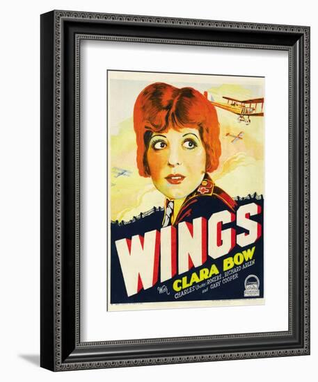 Wings, Clara Bow, 1927-null-Framed Art Print