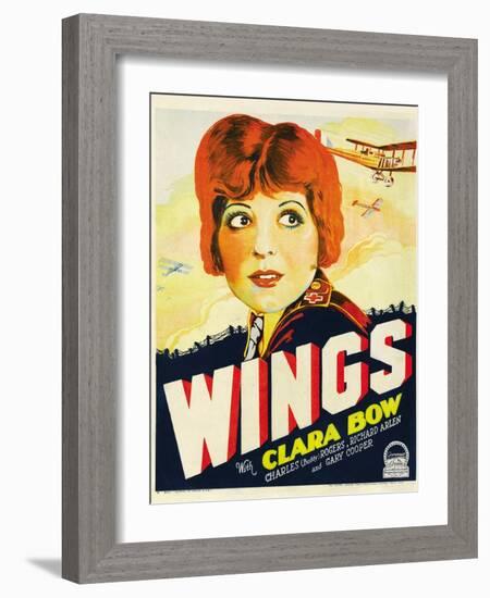 Wings, Clara Bow, 1927-null-Framed Art Print