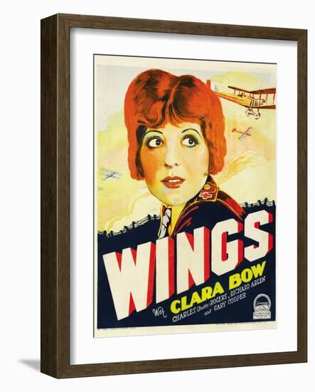 Wings, Clara Bow, 1927-null-Framed Art Print