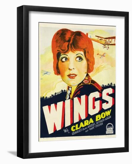 Wings, Clara Bow, 1927-null-Framed Art Print