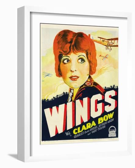 Wings, Clara Bow, 1927-null-Framed Art Print