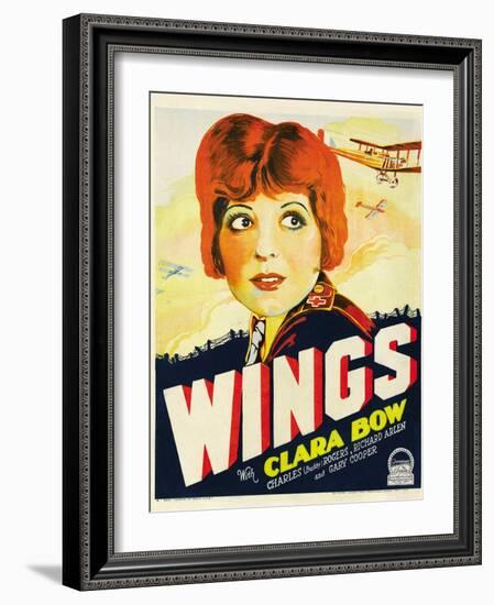 Wings, Clara Bow, 1927-null-Framed Art Print