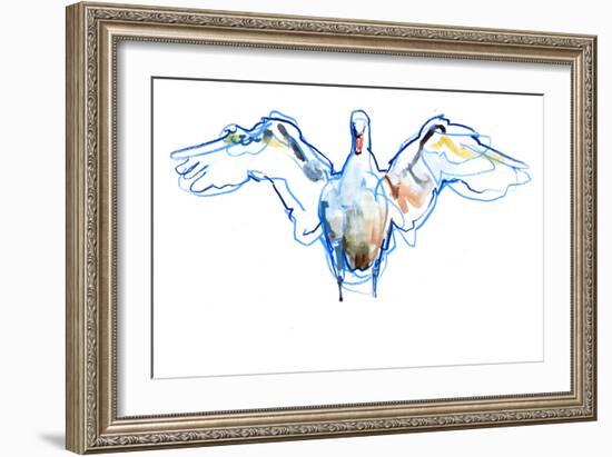 Wings outstretched, 2022, (mixed media on paper)-Mark Adlington-Framed Giclee Print