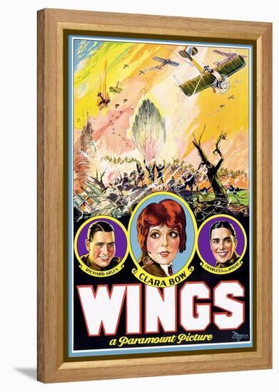 Wings, Richard Arlen, Clara Bow, Charles (Buddy) Rogers, 1927-null-Framed Stretched Canvas
