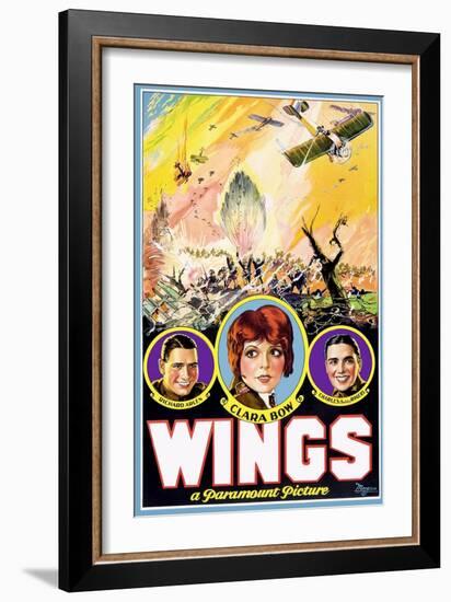 Wings, Richard Arlen, Clara Bow, Charles (Buddy) Rogers, 1927-null-Framed Art Print