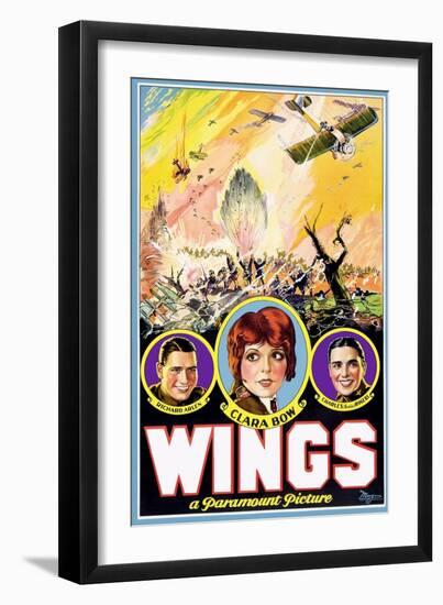 Wings, Richard Arlen, Clara Bow, Charles (Buddy) Rogers, 1927-null-Framed Art Print