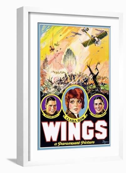 Wings, Richard Arlen, Clara Bow, Charles (Buddy) Rogers, 1927-null-Framed Art Print