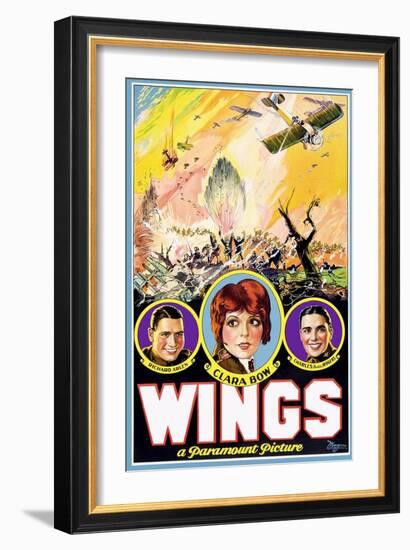 Wings, Richard Arlen, Clara Bow, Charles (Buddy) Rogers, 1927-null-Framed Art Print