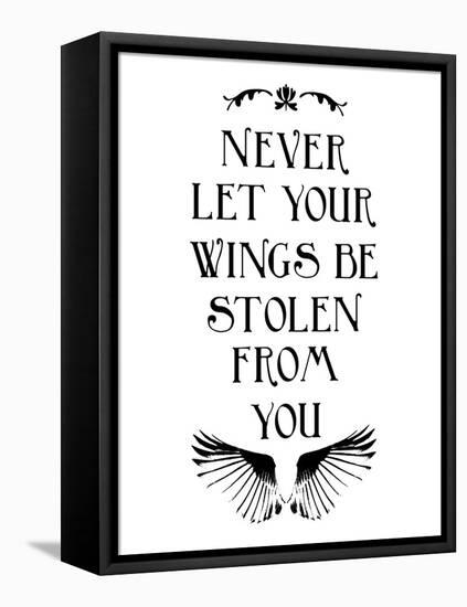 Wings-Jace Grey-Framed Stretched Canvas