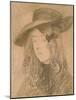 Winifred John in a Large Hat (Charcoal on Paper)-Gwen John-Mounted Giclee Print