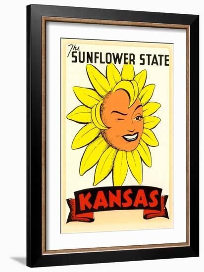 Winking Sunflower-null-Framed Art Print