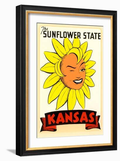 Winking Sunflower-null-Framed Art Print