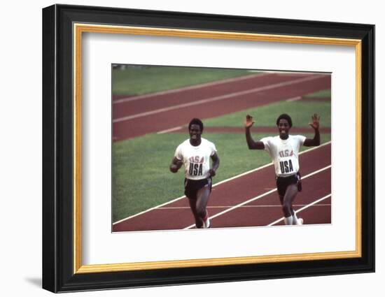 Winners of the 400-Meter Relay Race at the 1972 Summer Olympic Games in Munich, Germany-John Dominis-Framed Photographic Print