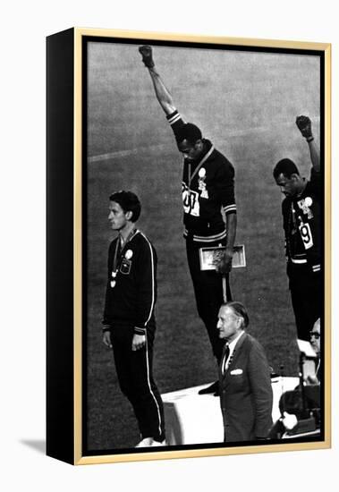Winners of the Men's 200 Metres on the Podium, 1968 Olympic Games, Mexico City-null-Framed Stretched Canvas