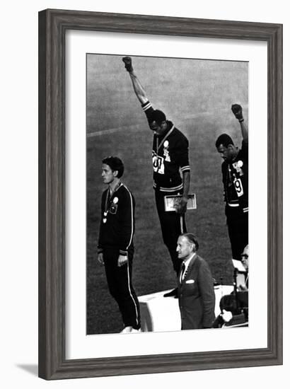 Winners of the Men's 200 Metres on the Podium, 1968 Olympic Games, Mexico City-null-Framed Photo