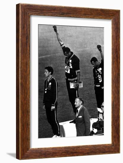 Winners of the Men's 200 Metres on the Podium, 1968 Olympic Games, Mexico City-null-Framed Photo