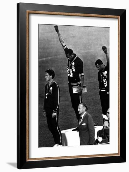 Winners of the Men's 200 Metres on the Podium, 1968 Olympic Games, Mexico City-null-Framed Photo