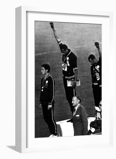 Winners of the Men's 200 Metres on the Podium, 1968 Olympic Games, Mexico City-null-Framed Photo
