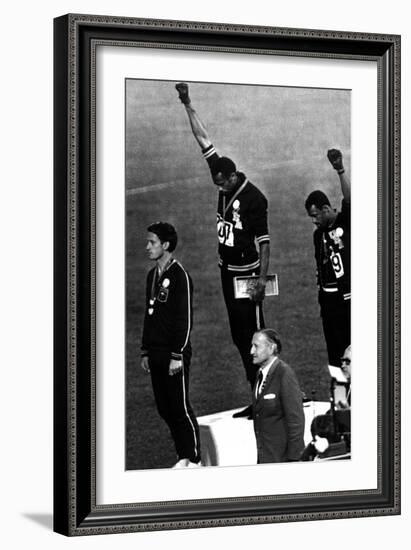 Winners of the Men's 200 Metres on the Podium, 1968 Olympic Games, Mexico City-null-Framed Photo