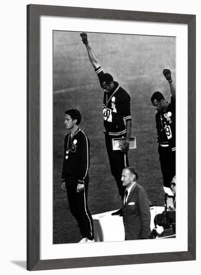 Winners of the Men's 200 Metres on the Podium, 1968 Olympic Games, Mexico City-null-Framed Photo