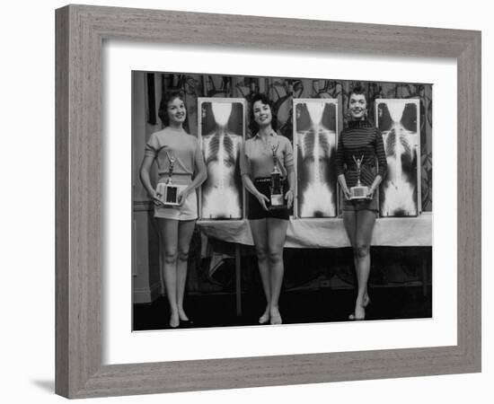 Winning Models Marianne Baba, Lois Conway and Ruth Swensen During a Chiropractor Beauty Contest-Wallace Kirkland-Framed Photographic Print