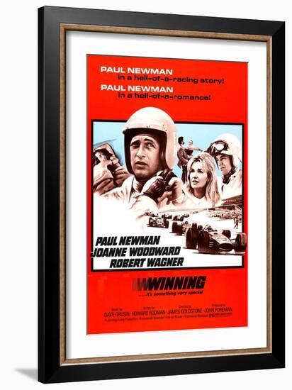 Winning, Paul Newman, Joanne Woodward, Robert Wagner, 1969-null-Framed Premium Giclee Print