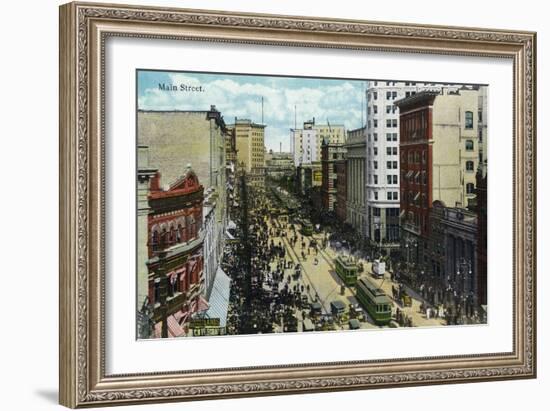 Winnipeg, Manitoba - Main Street Scene-Lantern Press-Framed Art Print