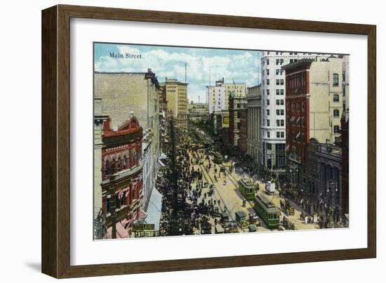 Winnipeg, Manitoba - Main Street Scene-Lantern Press-Framed Art Print