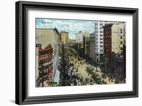 Winnipeg, Manitoba - Main Street Scene-Lantern Press-Framed Art Print