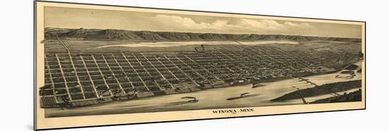 Winona, Minnesota - Panoramic Map-Lantern Press-Mounted Art Print