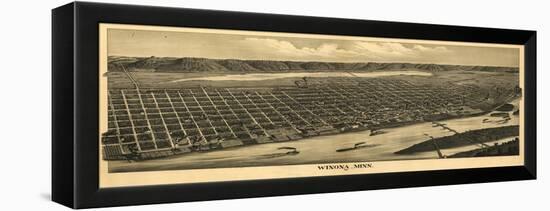 Winona, Minnesota - Panoramic Map-Lantern Press-Framed Stretched Canvas