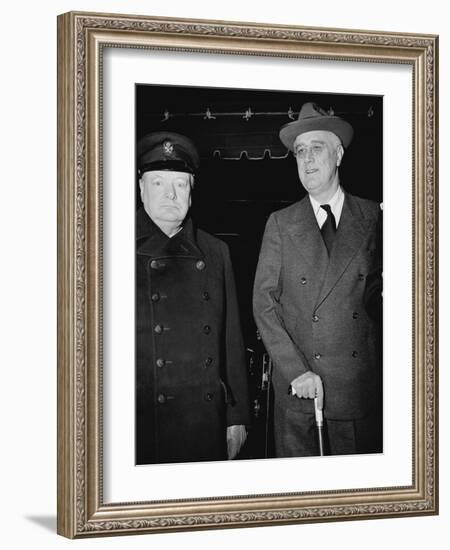 Winston Churchill and Franklin D Roosevelt-null-Framed Photographic Print