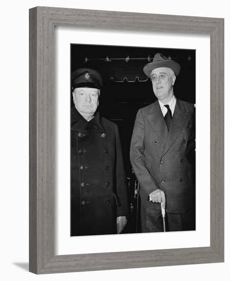 Winston Churchill and Franklin D Roosevelt-null-Framed Photographic Print