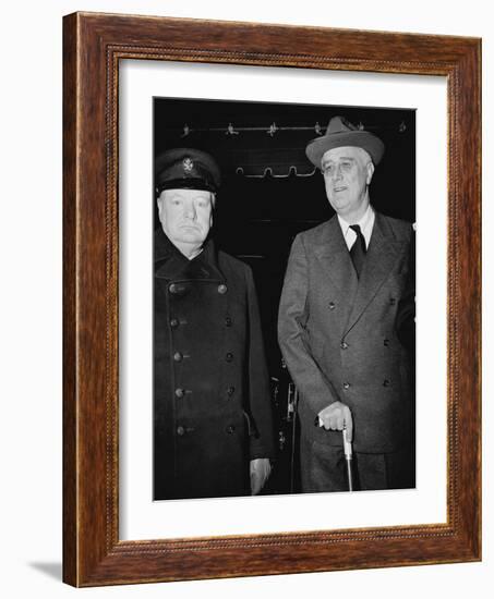 Winston Churchill and Franklin D Roosevelt-null-Framed Photographic Print